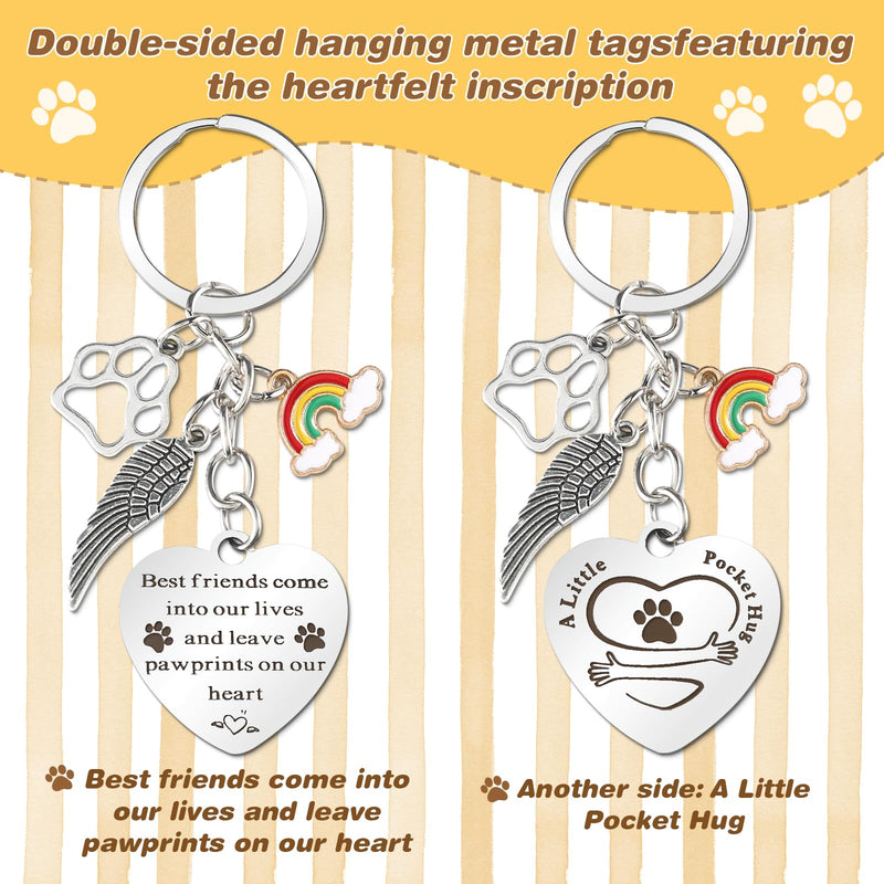 Pet Memorial Keychain Cat and Dog Memorial Gifts, Memorial Gifts for Loss of Pet Leave Pawprints on Our Heart Rainbow Bridge Pet Keychain Memorial Gift - PawsPlanet Australia