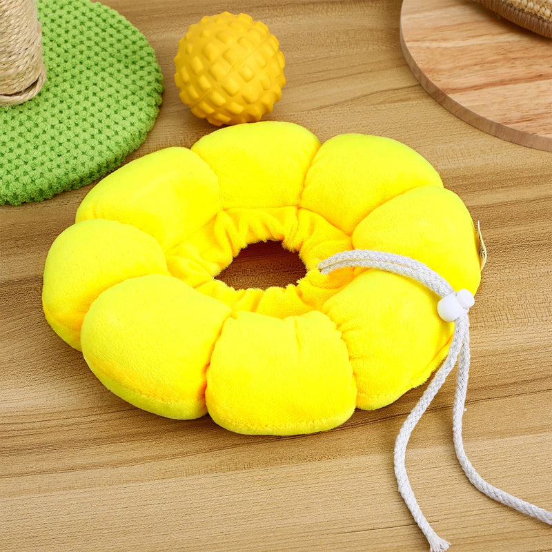 ifundom Soft Cat Collar Donut Style Made of Plush Adjustable Size 17-27cm Comfortable Recovery Neck Collar for Kittens and Cats up to 4.5kg Yellow