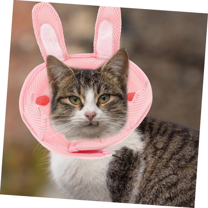 VICASKY Recovery Collar and Prevents Licking, Polyester with Bunny Ears, Breathable, Protects Cats After Surgery, Comfortable and Allows Freedom of Movement