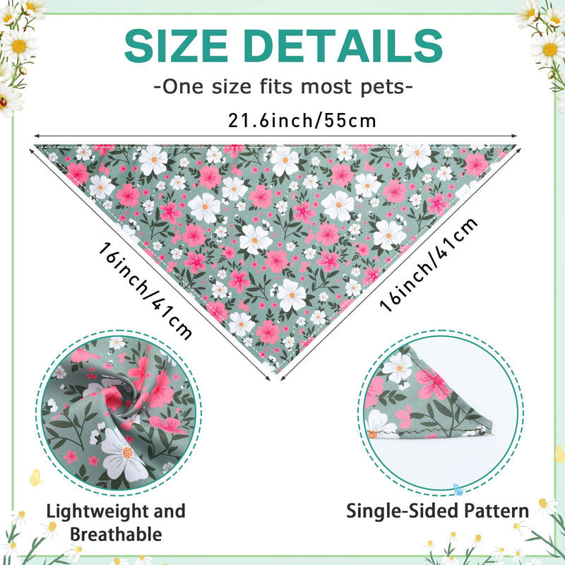 72 Packs Dog Bandanas Bulk Buffalo Plaid Cat Bandana Summer Scarf Triangle Fruit Drool Bibs Washable Adjustable Kerchief Dog Cat Bandana for Beach Small Medium Pet Supplies(Flower) Floral - PawsPlanet Australia