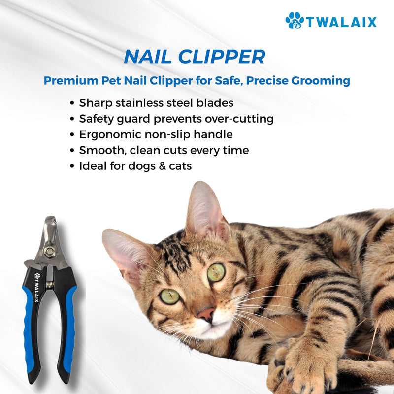 6 in 1 Pet Grooming Kit for Dogs & Cats - Deshedding Brush, Undercoat Rake, Slicker Brush, Nail Clipper, Nail File & Flea Comb for All Coat Types 6 in 1 Kit