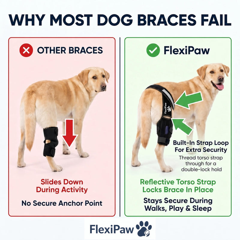 Dog Knee Brace – Rear Leg Support with Freezable Gel Pack, Removable Stabilizer Rods, Reflective Straps, for ACL/CCL Injury, Arthritis & Post-Surgery Recovery (Medium)
