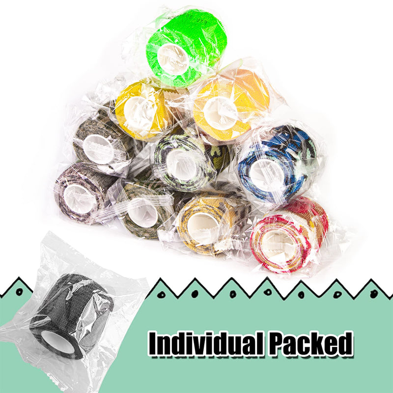 24Pack Self Adhesive Tape, Vet Wrap Flex Bandages Leg Wrap Adherent Non-Woven for Dog Cat Horse Pet Animals Ankle Sprains & Swelling, 2 Inch 5 Yards (Camouflage Patterns) - PawsPlanet Australia