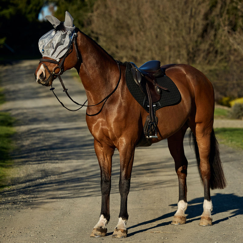 WeatherBeeta ComFiTec Hexi Shield Ride On Fly Mask, Silver, Large L