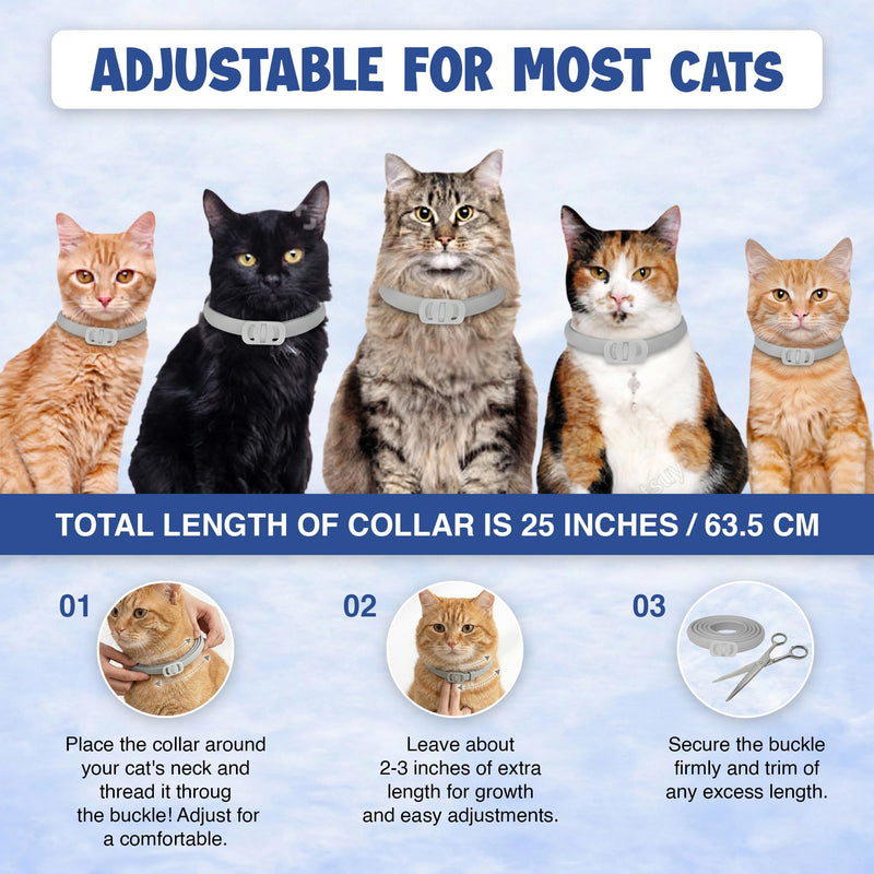 Cat Flea and Tick Collar (2 Pack) – Natural Waterproof Flea Collar for Cats & Kittens with 8 Month Protection Adjustable Cat Flea Collar Includes Tick Removal Tools & Flea Comb - PawsPlanet Australia