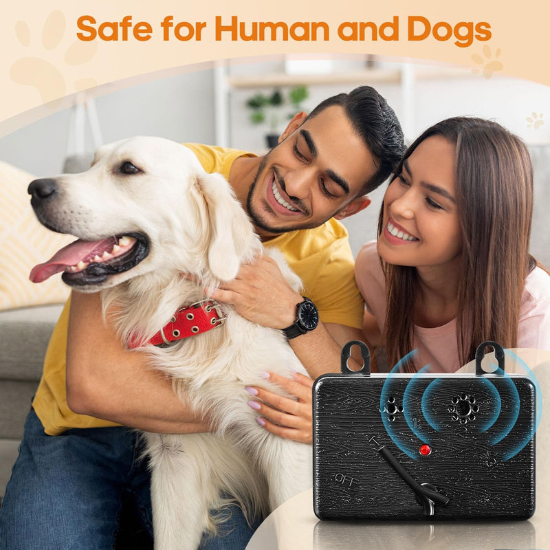 Anti Barking Device, Ultrasonic Anti Barking Device for Dogs with 3 Adjustable Levels, 50 FT Ultrasonic Dog Barking Control Device for Indoor Outdoor Bark Box Dog Barking Silencer Brown