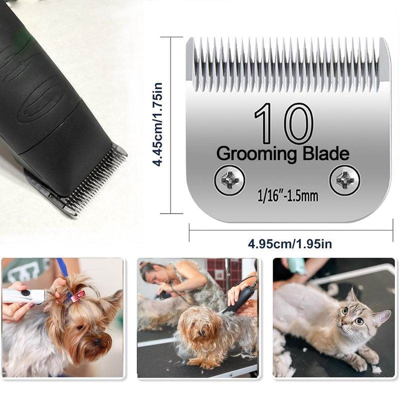 10# 1.5mm and 7FC 3.2mm Clipper Blades Pet Grooming Clipper Replacement Blades Detachable Blade Compatible with andis/wahl/Oster Dog Clippers S10-S7FC - PawsPlanet Australia