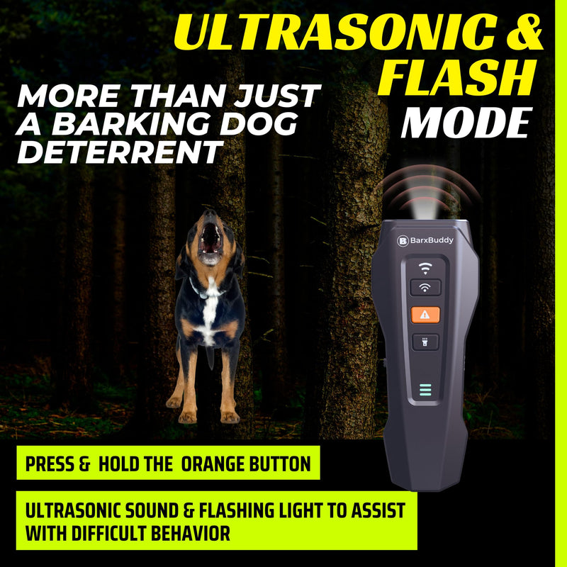 BarxBuddy 2nd Gen Dog Bark Deterrent Devices | Long Range Ultrasonic | Bark Collar Alternative | Dog Training Indoor/Outdoor | Rechargeable Anti Bark Device for Dogs (Black) Black - PawsPlanet Australia