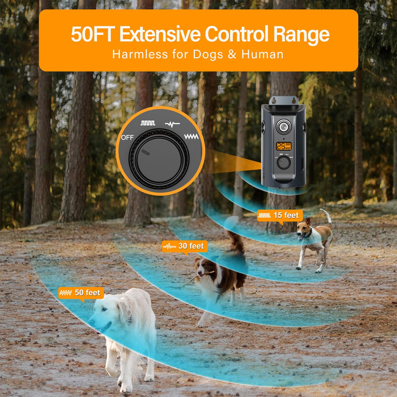 Dog Bark Deterrent Devices, 3X Ultrasonic Anti Barking Device, Bark Box for Dogs Indoor & Ourdoor, Dog Barking Silencer with 3 Modes | Bark Control Device 50ft Range, Stops Neighbours Dog Barking - PawsPlanet Australia