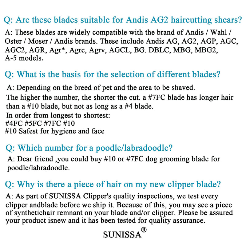 10# Clipper Blades Pet Grooming Clipper Replacement Blades - 1/16"(1.5mm) Cut Length, Compatible with Andis, Oster A5, Wahl KM-10 Series Clippers, Made of Carbon Steel Blade & Stainless Steel Blade 10# - PawsPlanet Australia