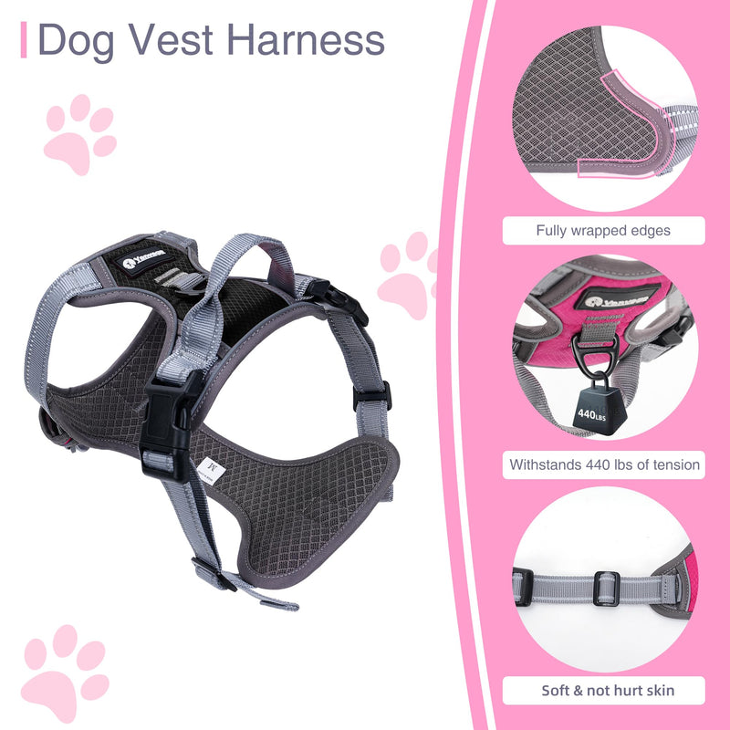 No Pull Dog Harness with Handle for Medium Large Dogs, Soft Padded Reflective Pet Vest for Puppy Training Walking - PawsPlanet Australia