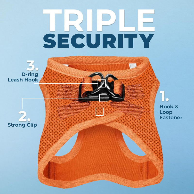Voyager Step-In Air Dog Harness by Best Pet Supplies - All Weather Mesh Step in Vest Harness for Small and Medium Dogs, Orange, size L - Chest: 18 - 20.5" Harness (Orange) L (Chest: 18 - 20.5")