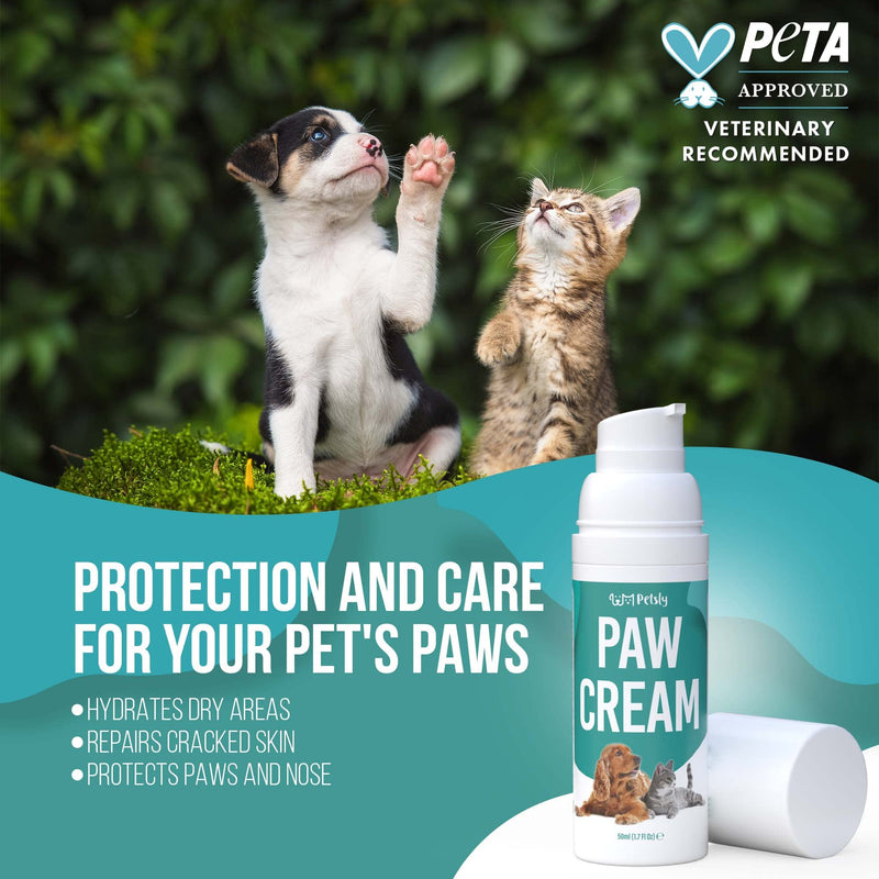 Cat & Dog Paw Balm - Moisturizes, Soothes, Protects Against Snow, Salt, Cracked Paws - 100% Organic & Natural, Fragrance Free, Safe to Lick - Nose and Paw Balm for Dogs - Itch Solution, 1.7 oz - PawsPlanet Australia