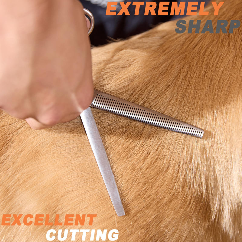 High-end Professional Dog Grooming Thinning Scissors Teeth Cutting Blending Shears Pet Texturizing Shears 7.5 Inch Extremely Very Sharp Stainless Steel Alloy For Cat Other Animals Groomer 7.5inch Tiny Teeth Thinning - PawsPlanet Australia