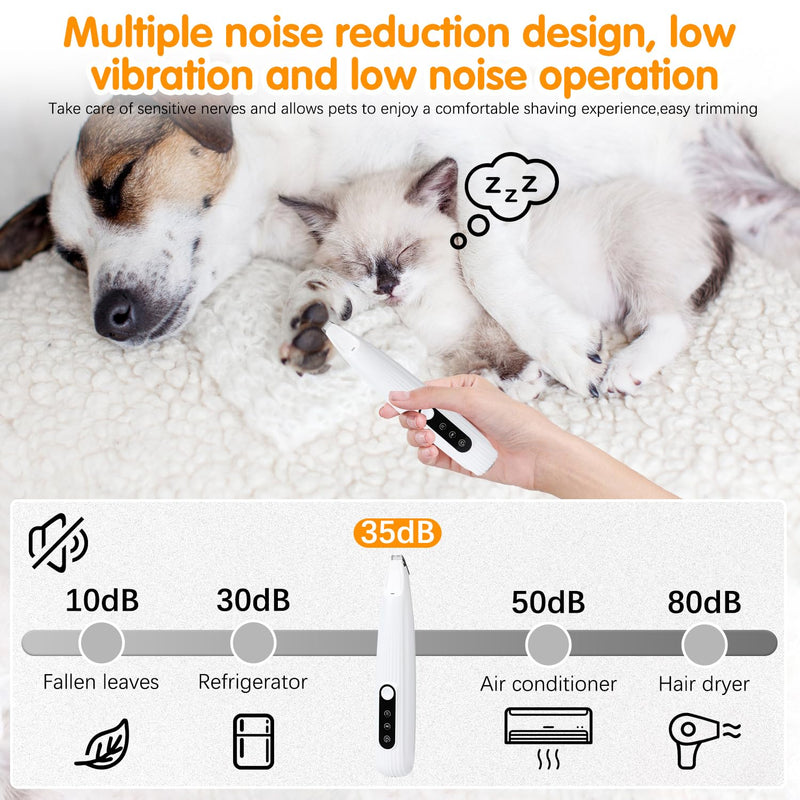 Upgraded Dog Paw Trimmer with LED Light,Pet Hair Trimmer,pet paw Trimmer,Smart Display,Rechargeable Pet Clippers for Small Dogs Cats Trimming Paws, Eyes, Ears, Face, and Rump - PawsPlanet Australia