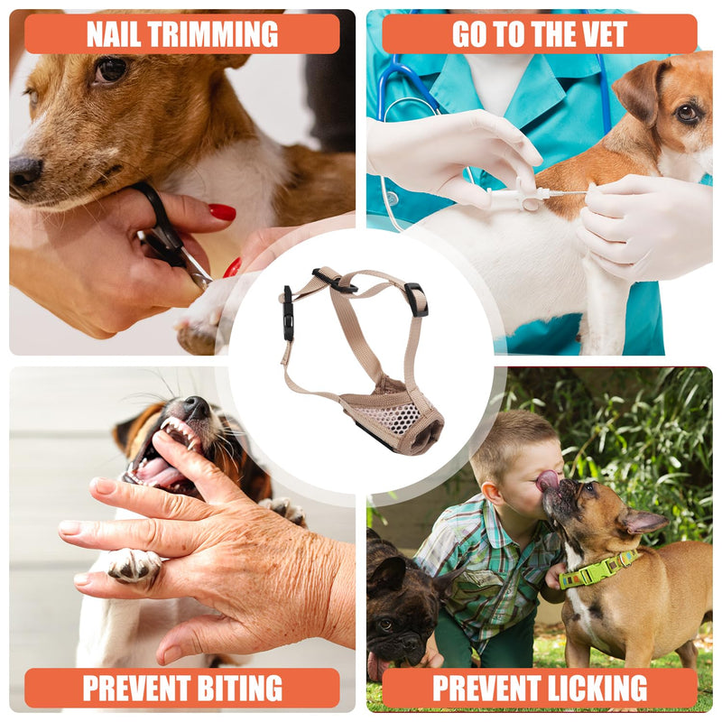 Muzzle for Dog, Soft Pet Muzzle to Stop Chewing Puppy Muzzle with Breathable Mesh & Stable Head Strap Design Mouth Mesh Muzzle Prevent Biting for Large Medium Small Dogs (S) S - PawsPlanet Australia