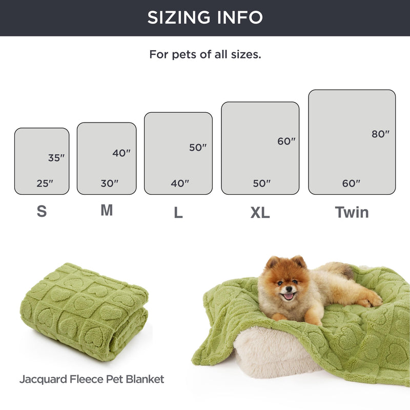 Bedsure Dog Blanket for Medium Dogs Washable - Fluffy Fuzzy Puppy Cat Blanket with Premium 300GSM Coral Fleece Soft for Pet Kitten Doggy, Green, 30x40IN Lint Heart M(30x40") - PawsPlanet Australia
