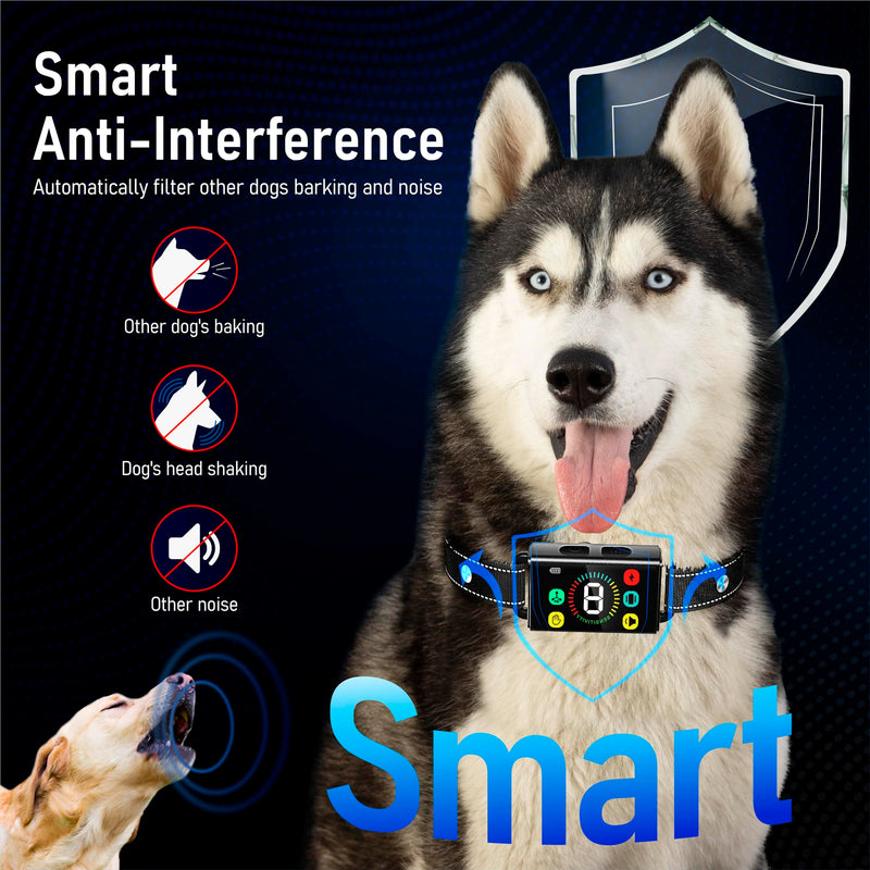 Dog Bark Collar - Long-Lasting Type C Rechargeable Smart Collar with 8 Sensitivity Levels | Safe Beep, Vibration & Shock Modes | Effective Anti-Bark Solution for Small, Medium & Large Dogs (8-150 lbs) - PawsPlanet Australia