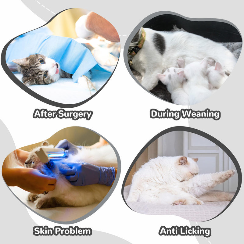PUMYPOREITY Cat Recovery Suit for Hind Legs, Cat Surgical Spay Suit with Leg Sleeves to Stop Licking, Long Rear Sleeve Wound Cover Abdomen Kitten Onesie, Grey, M Medium