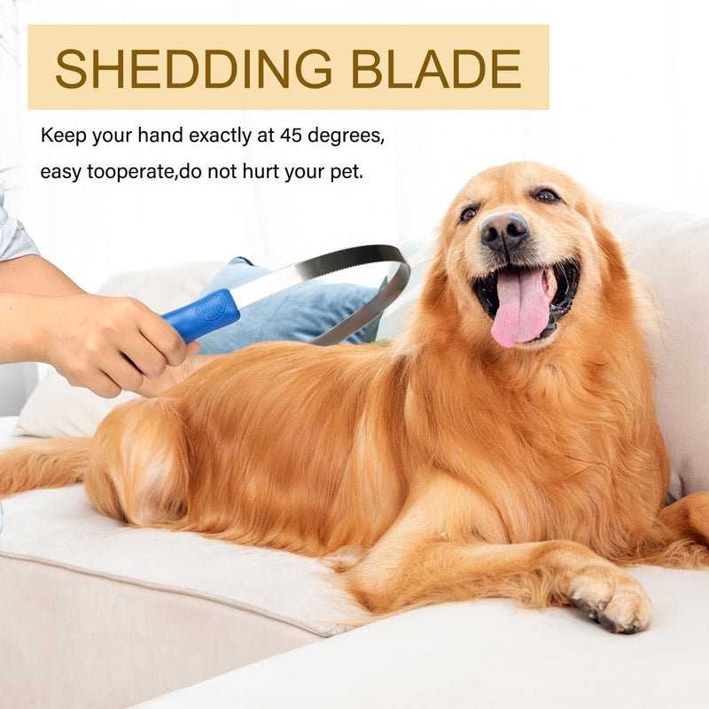 Dual-Sided Shedding Blade Dogs Hair Brush - Stainless Steel Grooming Blade for Horse Shedding Tool - Pets Grooming Tool for Dogs with Short and Long Hair - PawsPlanet Australia