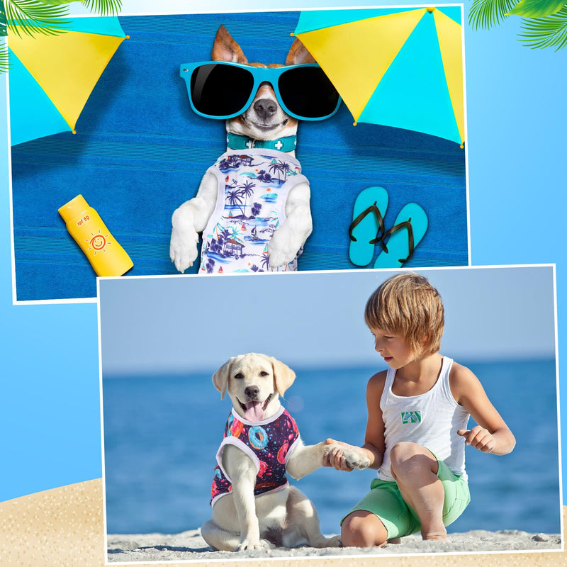32 Pack Summer Hawaiian Dog Shirts Small for Dogs T-Shirts Pet Shirt Doggie Vest Puppy Clothes Flamingo Top Sleeveless Apparel for Cats(Small) - PawsPlanet Australia