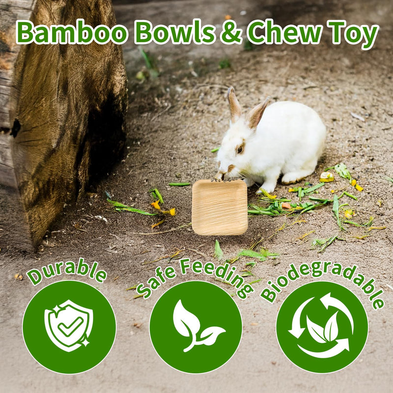 Disposable Palm Leaf Bowls 4 inch Bowl for Rabbits, Compostable Like Bamboo Bowls Disposable Bowl Bunny Chew Toys Chewable Dish for Rabbits,Bunnies,Hamsters,Parrot (25 Pcs) 25Pcs - PawsPlanet Australia