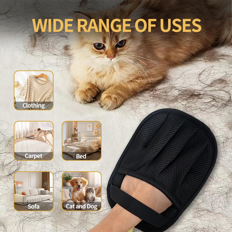 Pet Hair Removal Glove, Cats Dogs Grooming Gloves Pet Hair Removal Tool, 2025 Upgrade Reusable Pet Hair Remover Glove（1 Pet Grooming Glove & 1 Cleaning Glove） - PawsPlanet Australia