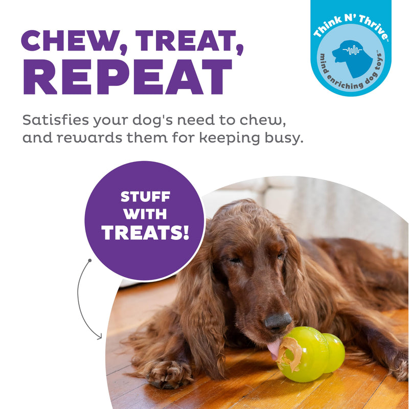 Outward Hound Double-Tuff Durable Interactive Treat Stuffer Dog Chew Toy, Durable Dog Toy, Large, Green - PawsPlanet Australia