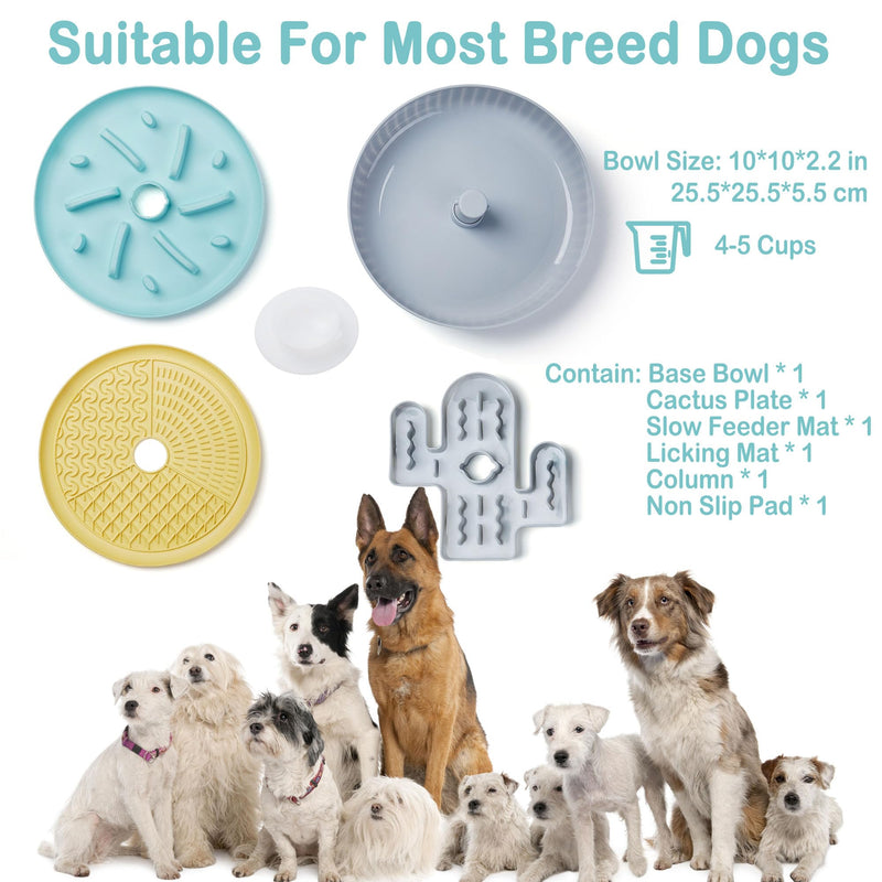 Suhaco Slow Feeder Dog Bowls Large Breed with 2 Slow Feeder Pads, Anti-Choking Puzzle Dog Food Bowls for Medium and Large Dogs, Anti-Slip Dog Slow Feeding Bowls Slow Down Eating Maze Dog Bowls (Green) Green - PawsPlanet Australia