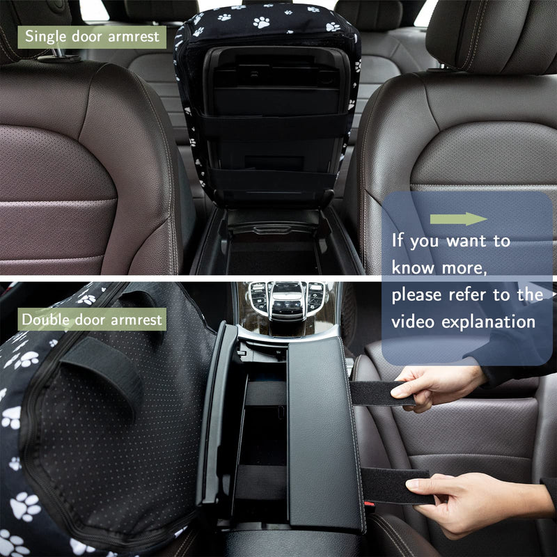 Cullaby Center Console Dog Car Seat Safe Travel for Small Dogs Under 15 lbs Detachable Washable Pet Carrier with Storage Pockets & Safety Leash,Black Black - PawsPlanet Australia