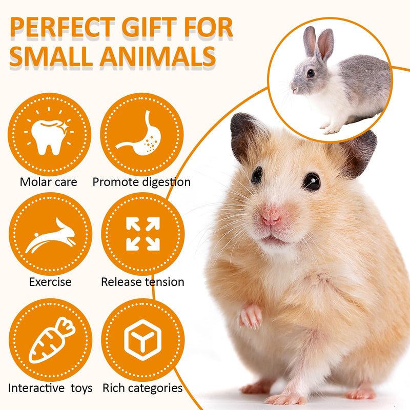 Hamster Toys Set, Guinea Pig Toys Small Animal Chewing Toy and Rat Cage Accessories, Chinchillas, Gerbils, Rats, Rabbit Rodents Teeth Care, Apple Wood Timothy Hay Mouse Toy Swing Seesaw Bridge Styles-4