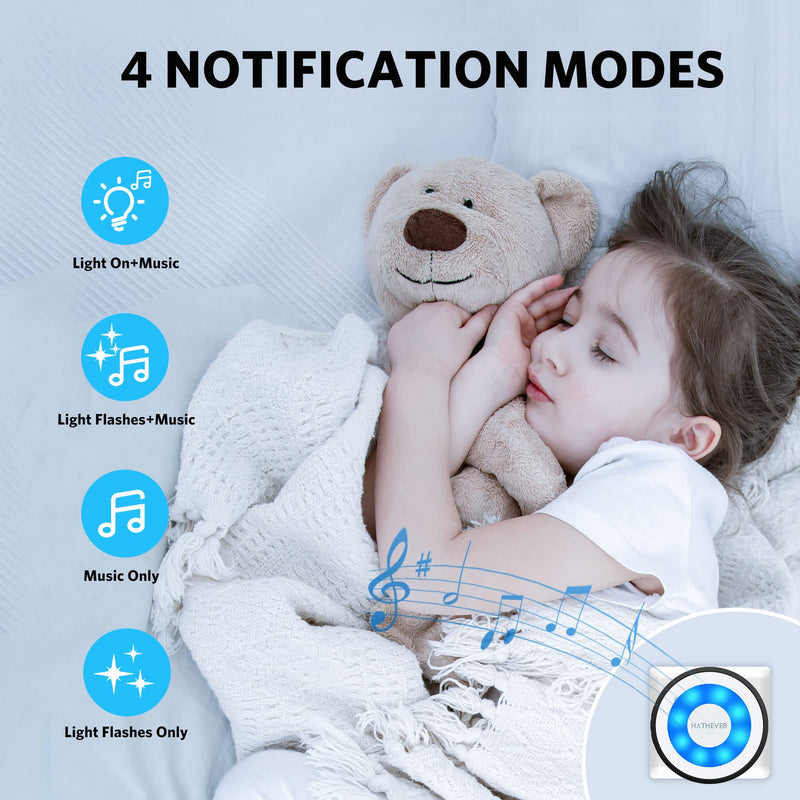 Dog Door Bell for Potty Training, Wireless Doggie Doorbell Operating at 1000 Feet with Chew Resistant IP65 Waterproof Touch Button, 4 Notification Modes 1 Receiver + 1 Button - PawsPlanet Australia