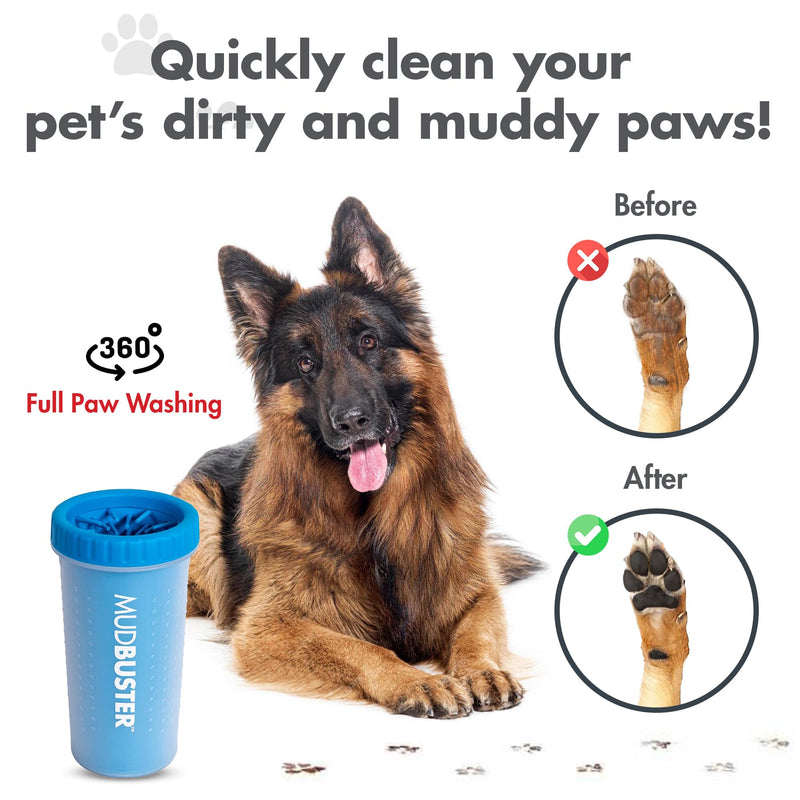 Dexas MudBuster Large Portable Pro Blue Paw Cleaner for Dogs - Premium Quality Pet Supplies and Accessories - PawsPlanet Australia