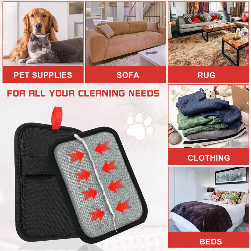 2 Pcs Pet Hair Removal Glovem, Electrostatic Cats and Dogs Pet Hair Removal Tool, Reusable Quick De-Shedding Gloves for Couch, Clothing, Carpet, Furniture, Car Seats - PawsPlanet Australia