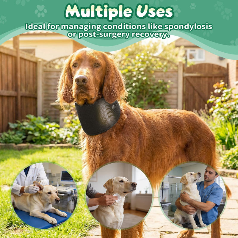 OHCOZZY Dog Neck Brace Adjustable, Support Collar Provides Joint Support and Against Lick, Wrap Protector for Arthritis and Helps Recover from Cervical,XL XL Black