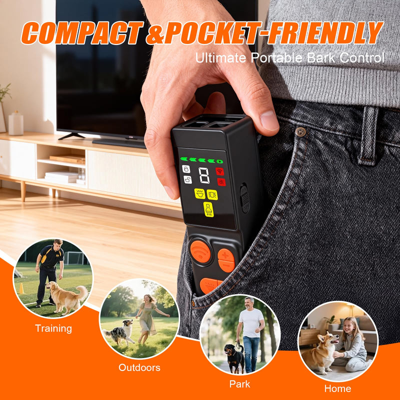 Dog Bark Deterrent Devices 2026 New Updated 4X Ultrasonic Anti Barking Device with 10 Modes & LED Light, 45ft Range Rechargeable Handheld Trainer for Dogs Humane Bark Control