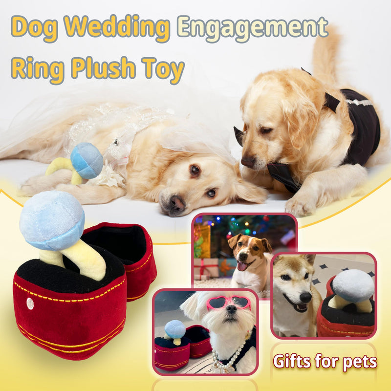 Valentines Day Gifts Plush Ring Box, Dog Wedding Engagement Toy Love Ring Box Plush Diamond Oversized Funny Toy for Couple Engagement Wedding Marriage - PawsPlanet Australia