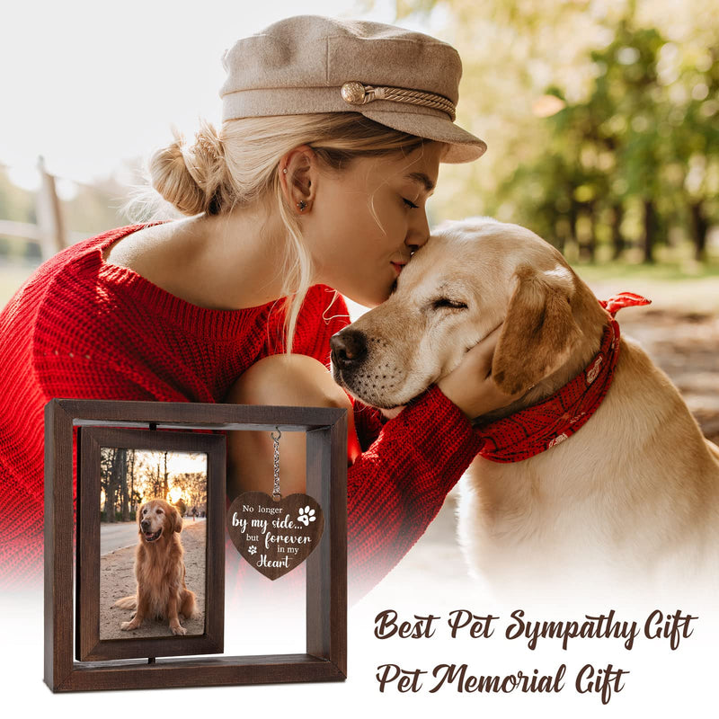 Pet Memorial Gifts for Dogs Cats - Rotating Wooden Picture Frame for 4x6 Photo - Dog Memorial Gifts for Loss of Dog - Loss of Dog Sympathy Gift - Dog Bereavement Remembrance Picture Frame - PawsPlanet Australia