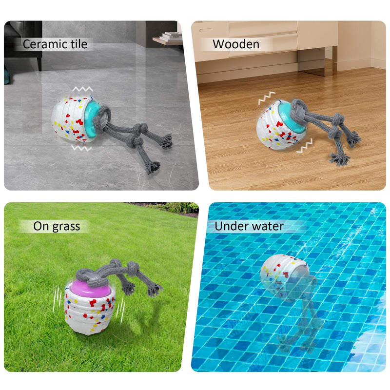 Interactive Dog Toys for Boredom, Floating Balls Self Bouncing Ball Dogs Jumping Activation Peppy Pet Pool Balls for Swimming (White) White - PawsPlanet Australia