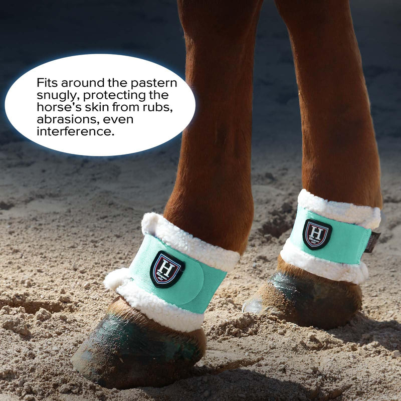 Harrison Howard Essential Premium Horse Pastern Wraps with Berber Fleece Lining Sold in Pairs Mint - PawsPlanet Australia
