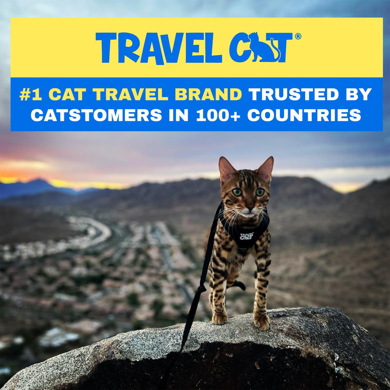 Travel Cat Harness and Leash Set - Adjustable Fit Mesh Cat Harness and Reflective Strap - Comfort Walking Vest for Kitten for Outdoor Walking, Hiking (Small, Black) Small