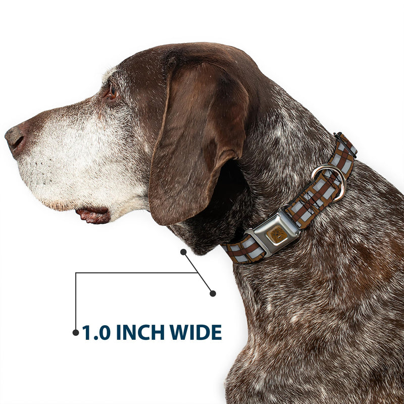 Dog Collar Seatbelt Buckle Star Wars Chewbacca Bandolier Bounding Browns Gray 18 to 32 Inches 1.5 Inch Wide Multi Color 1.5” Wide – Fits 18-32” Neck – Large