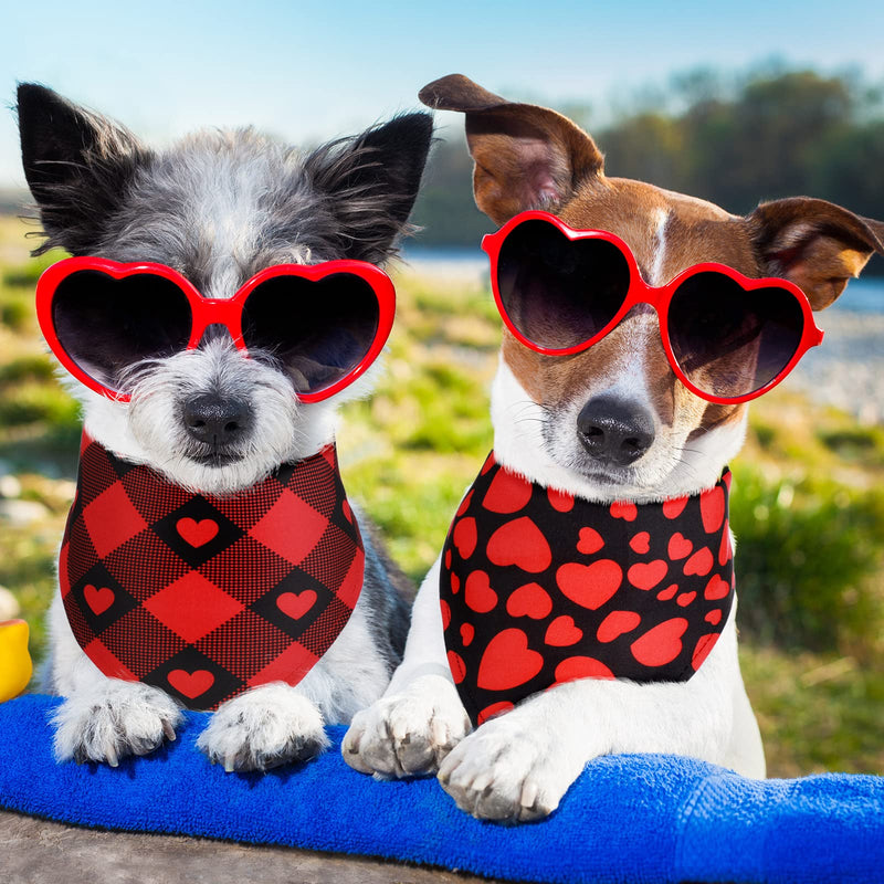20 Packs Valentine's Day Dog Bandanas Triangle Bibs Scarf Reversible Bandana Adjustable Neckerchief Scarf for Dogs Cats Pet(32 x 22 x 22 Inch) 32 x 22 x 22 Inch