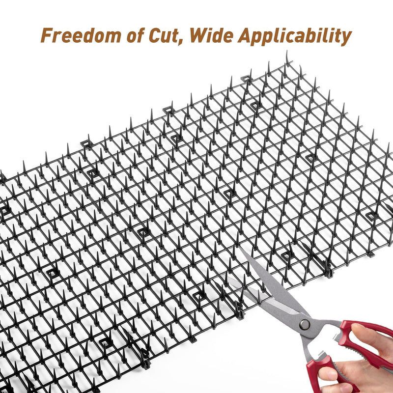 Cat Scat Mat with Spikes, Cat Repellent Mat Anti Cat Prickle Strips Network Digging Stopper Outdoor PP Plastic Cat Spike Mat（Black/Coffee Black 6.5ft(200cm*33cm) - PawsPlanet Australia
