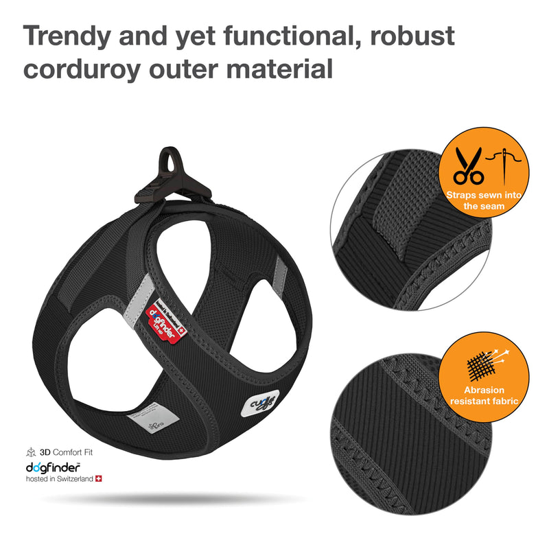 Vest Harness curli Clasp Cord Black S 2XS Orange - PawsPlanet Australia
