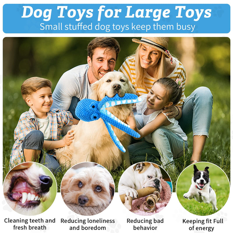 Large Squeaky Dog Toys：Plush Dog Toys with Soft Fabric for Small, Medium and Large Dogs-Octopus Stuffed Dog Toys to Keep Them Busy octopus - PawsPlanet Australia