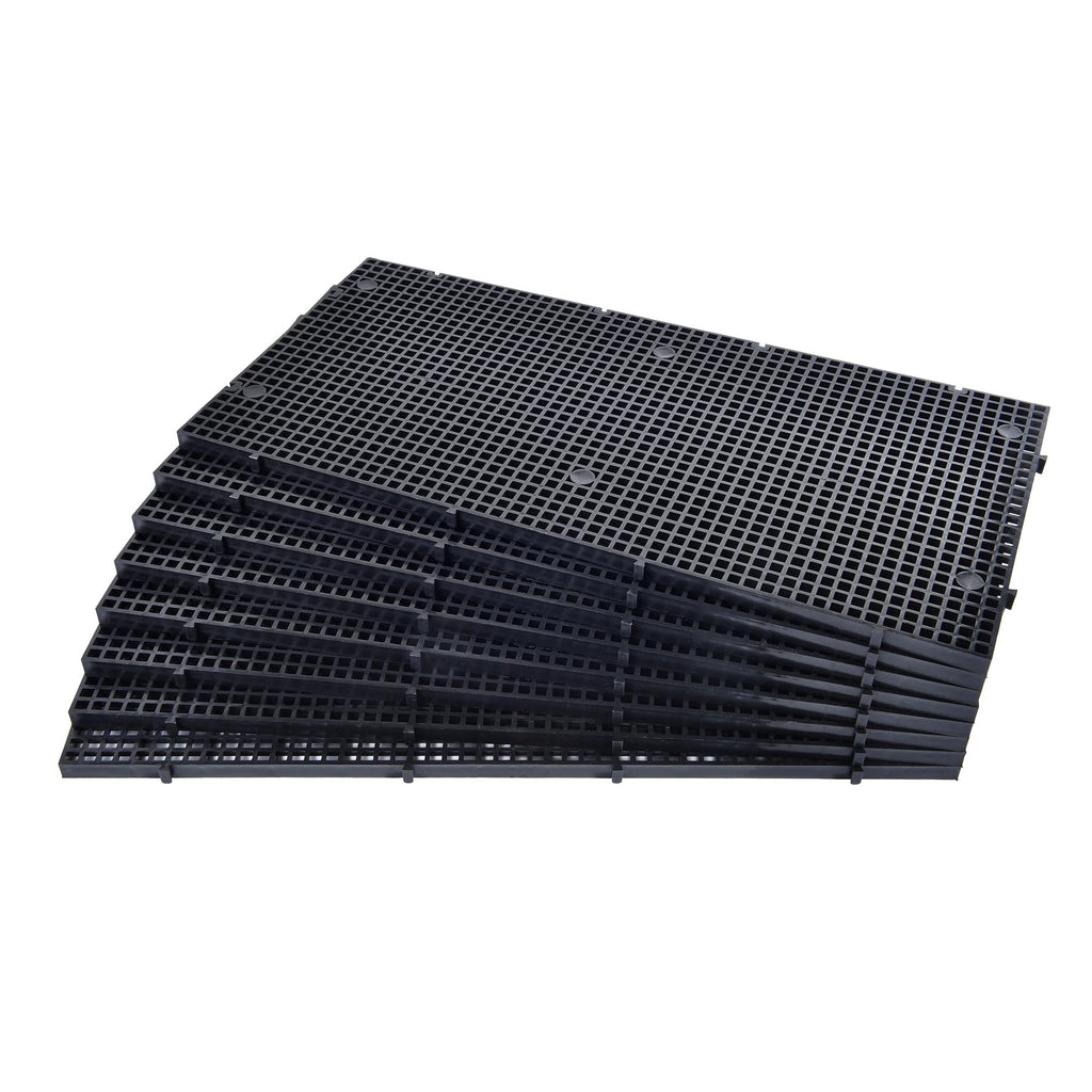 ALEGI Aquarium Grid Isolate Board Divider Fish Tank Bottom Black Filter Tray Plastic Crate (8pcs Black) 8pcs Black