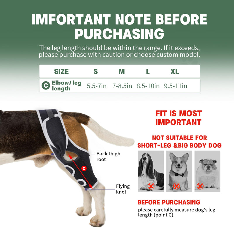 Dog Knee Brace for Torn ACL with Side Stabilizers Provides Stable Support and Pain Relief for Hind Leg,L. Size L