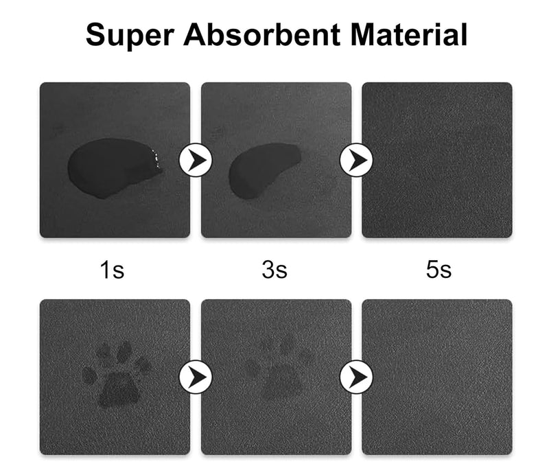 Cat Food Mat for Indoor Cats - No Stains Easy Clean Pet Supplies - Cat Bowls for Indoor Cats (Dark Grey, 19"x9") Dark Grey Small size - PawsPlanet Australia