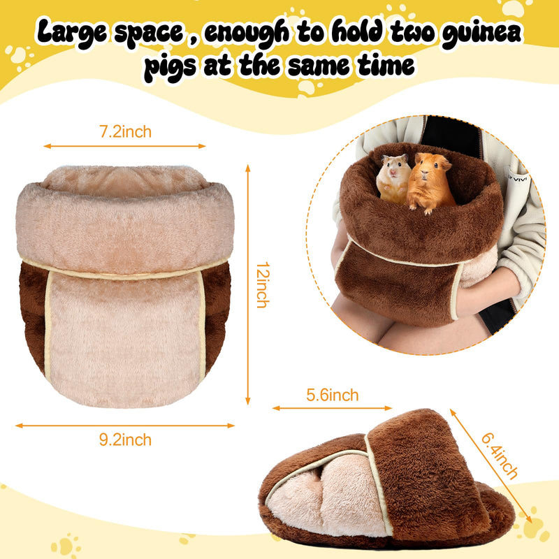 Wenqik 2 Pcs Guinea Pig Bed Cuddle Warm Hideout Small Animal Sack Cozy House Bedding Sleeping Cushion Portable Pet Carrier Cage Nest for Rabbit Hamster Rat - PawsPlanet Australia